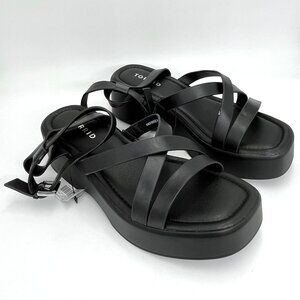 New Torrid Black Platform Strappy Sandals - Size 8WW